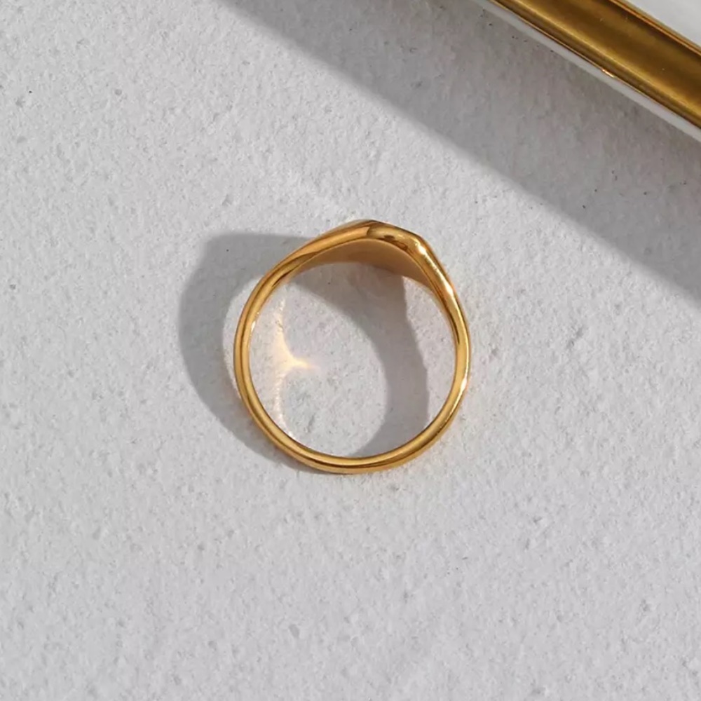 18K Gold Engraving Sunflower Ring, cute Ring, shiny Ring. - Picture 6 of 6